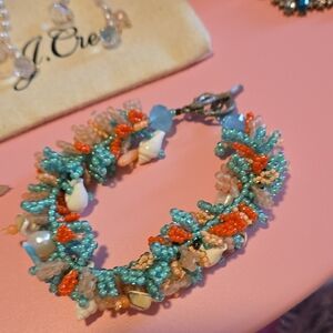 Private Label Chic Multicolor Beaded Coastal Bracelet With Seashells And Pearls